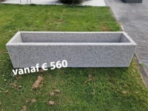 Bloembak 200x50x50 cm gewassen grind