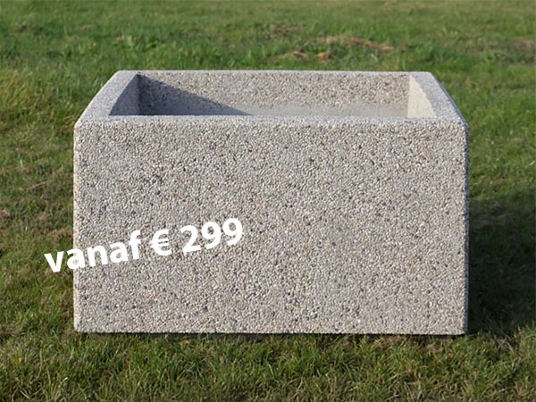 Bloembak 60x60x60 cm gewassen grind