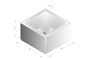 Bloembak vierkant 100x100x60 van Boon Beton
